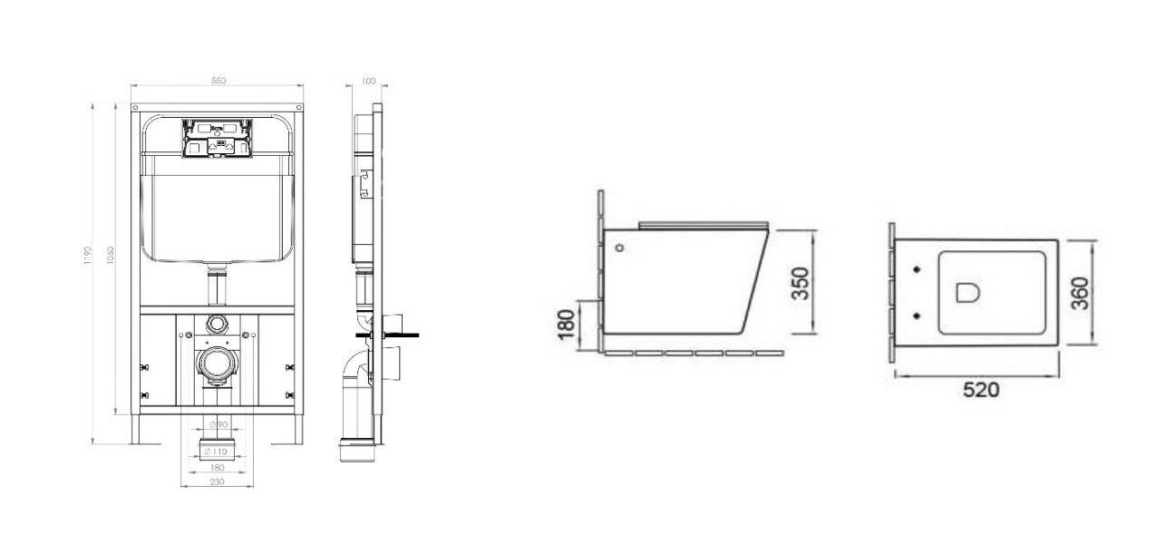 Подвесные унитазы SL-5004MB + SL-04 SANTILINE  - Вид №1