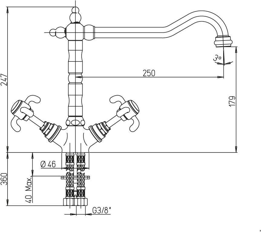 Paini Ornellaia 87CR570BKM смеситель для кухни  - Вид №2