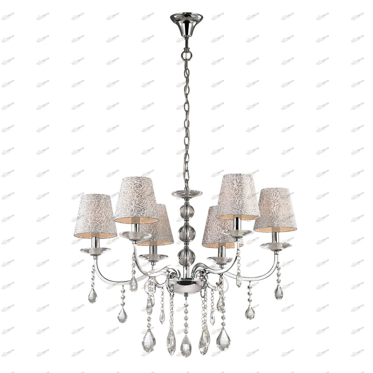 Люстра дизайнерская Losing серебро Pantheon SP6 IDEAL LUX ДИЗАЙНЕРСКИЕ 057406 Серебро 