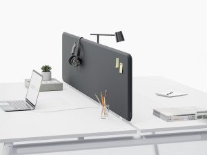 Звукопоглощающая тканевая перегородка для стола