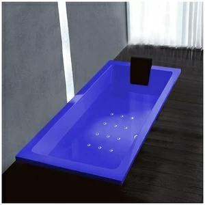 Ванна Gruppo treesse Quadra 170 V072C-DX-SI синяя с аэромассажем прямоугольная встроенная правая