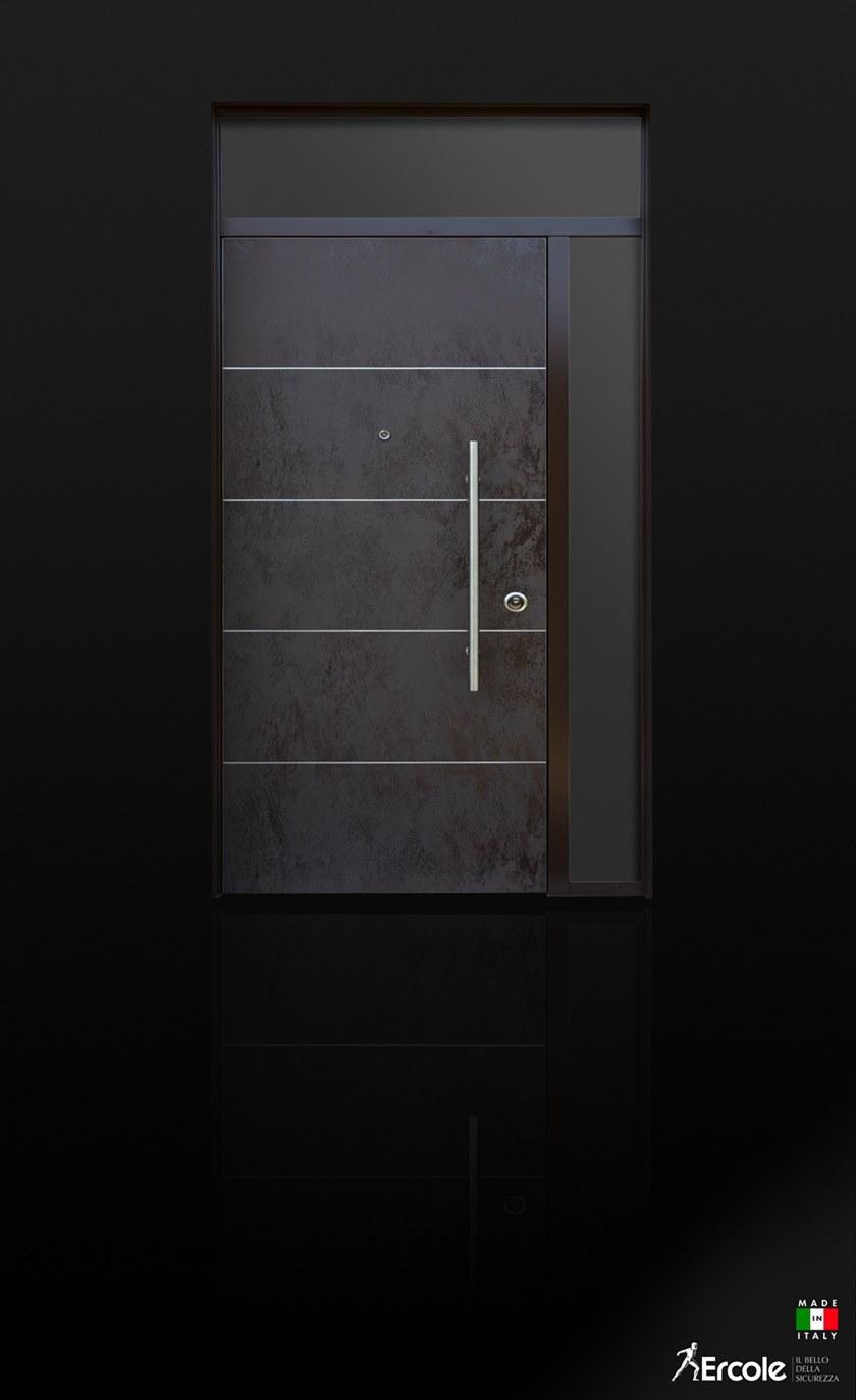 Ercole Бронированная распашная дверь из керамогранита с окнами sun-id-1364698 - Вид №1