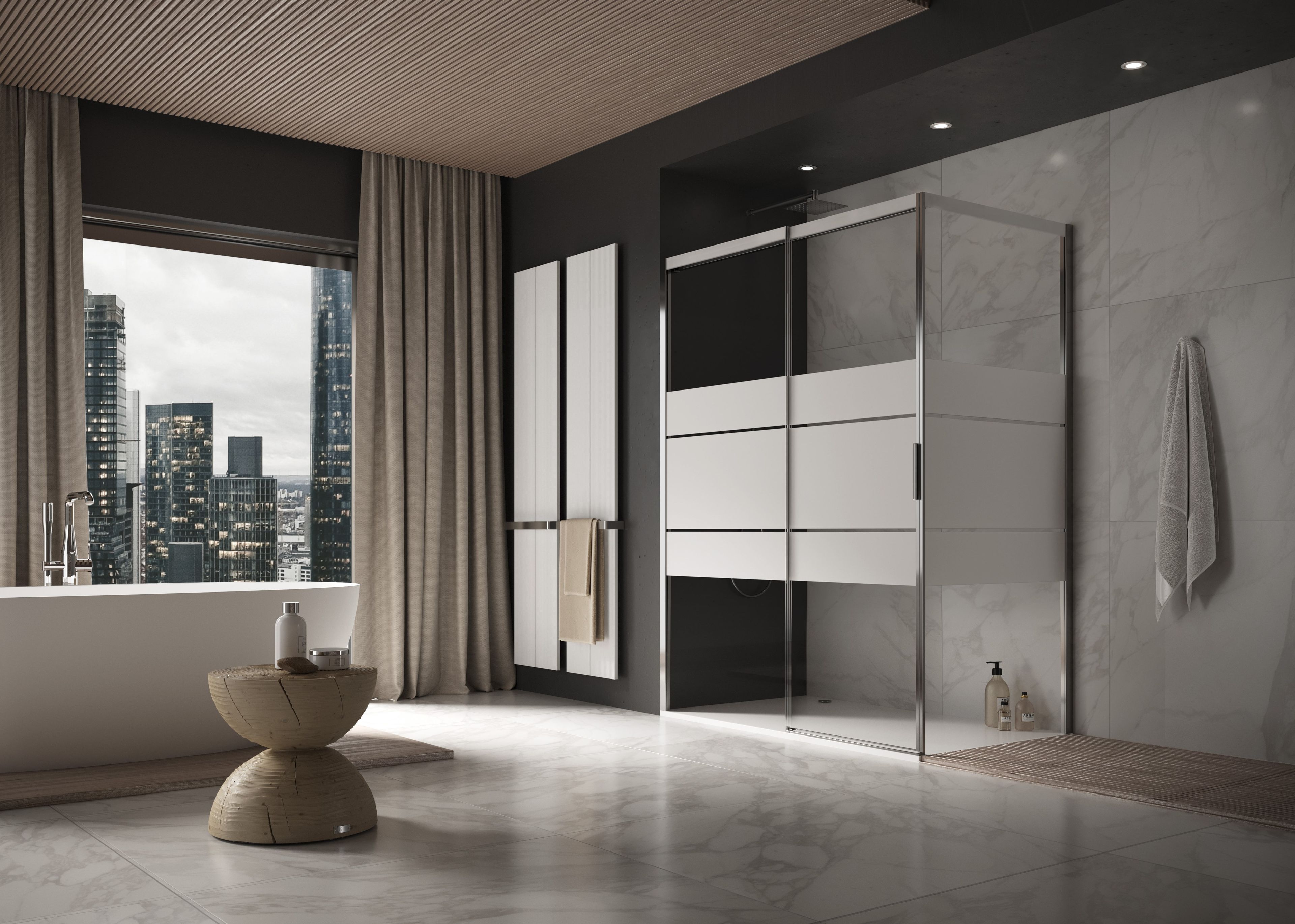 Алюминиевая и стеклянная душевая кабина с раздвижной дверью DUKA вода 5000 ARCH-00118515 - Вид №6