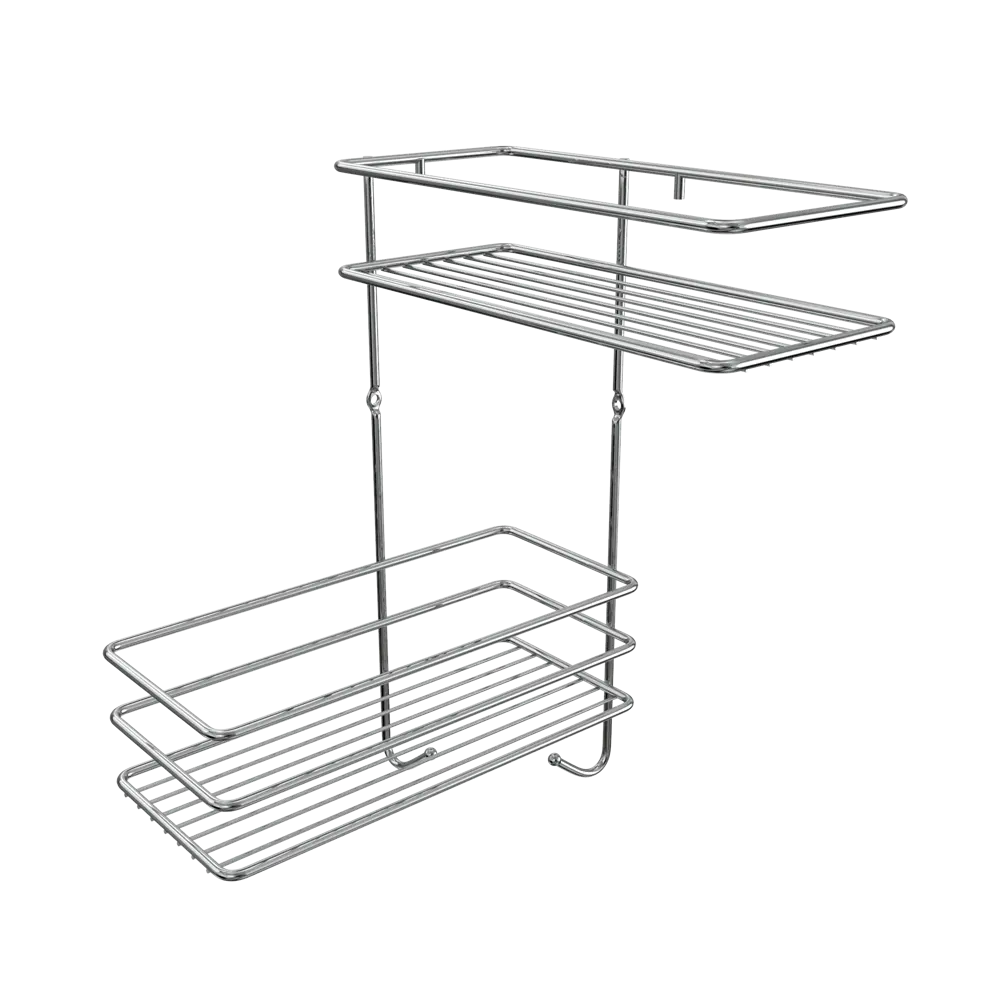 Полка настенная угловая двойная Lemer Soul 22.5x35x22.5 см металл цвет хром STLM-2201526 - Вид №2