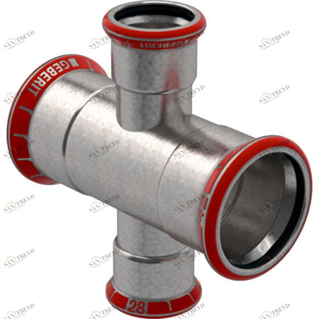 GEBERIT 21130 Крестовина двухплоскостная редукционная Geberit Mapress из углеродистой стали 