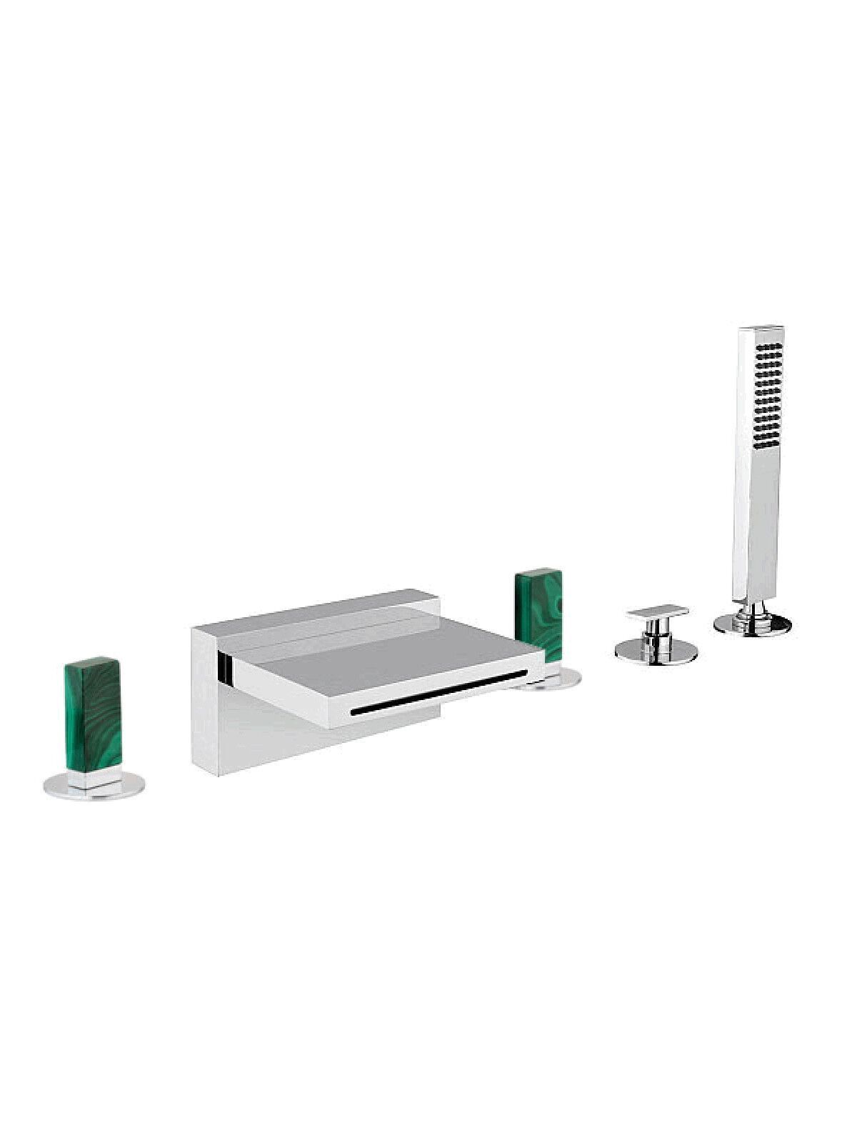 Смеситель для ванны с 5 отверстиями с водопадом и переключателем Rubinetterie Frattini Vita Due ARCH-00038193 - Вид №14