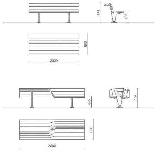 Metalco Деревянная скамейка со спинкой sun-id-1385509 - Вид №5