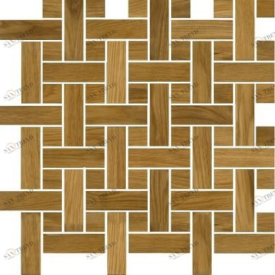 Мозаика и 3D панели из дерева Tarsi Плетёнка 502 Дуб Селект (Гладкая) 351х351 мм 1401100138