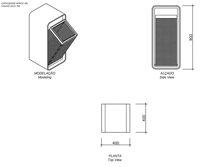 Наружные бетонные и стальные стойки для мусора amop чистый AR+ ARCH-00006985 - Вид №2