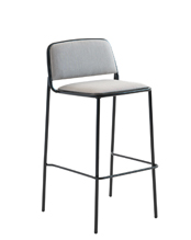 Ring 672 Барный стул со стальным каркасом, 4 ножки. Сиденье и спинка мягкие. Et al. Ring