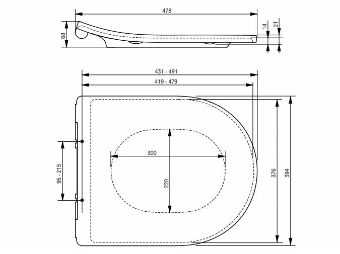 Мягкое керамическое сиденье для унитаза TOTO TC514G ARCH-00041452 - Вид №2