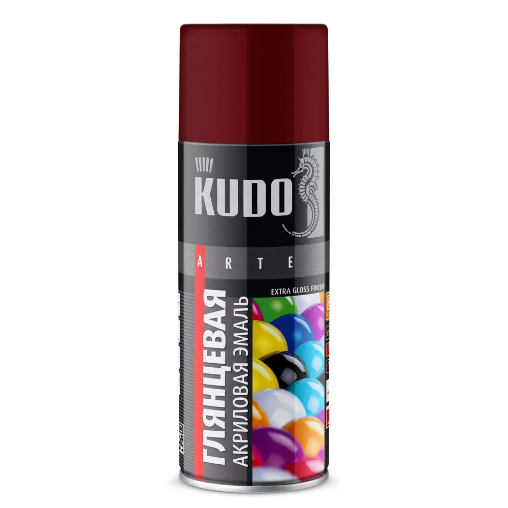 Эмаль аэрозольная для металлочерепицы KUDO акриловая глянцевая цвет вишневый 520 мл STLM-2175410