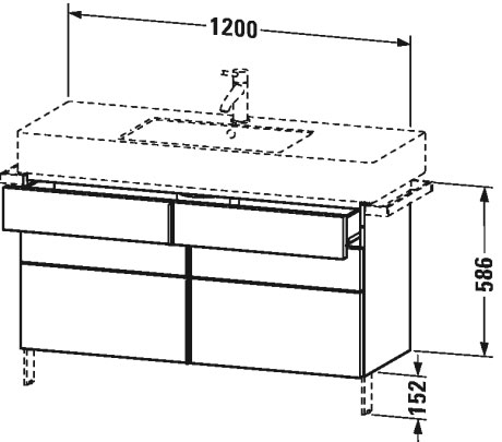 VE641501414 Тумбочка напольная Vero #VE6415 1200 x 446 мм Терра, декор Duravit - Вид №1