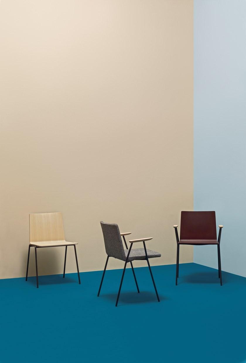 Pedrali Стул из стали и дерева с подлокотниками Osaka metal 5712 - Вид №3