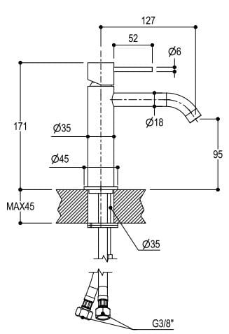 Однорычажный смеситель для раковины Ritmonio Diametro35 S ARCH-00089816 - Вид №9