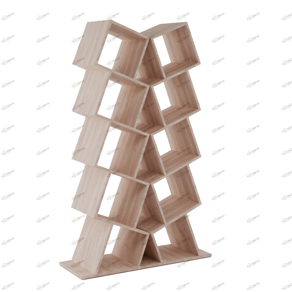 Стеллаж деревянный дизайнерский беленый дуб "Матрица на 2" от Odingeniy ODINGENIY СТЕЛЛАЖИ "МАТРИЦА" 178436 Бежевый 