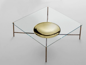 Хрустальный квадратный низкий журнальный столик