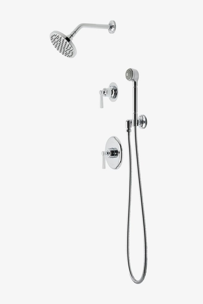 TRSP12 Комплект для транзитного душа с балансировкой давления с 6-дюймовой лейкой для дождя, ручным душем и переключающей ручкой Waterworks 
