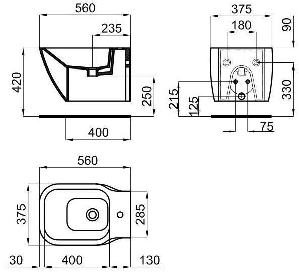 100099781 Биде подвесное Essence-c Noken - Вид №7