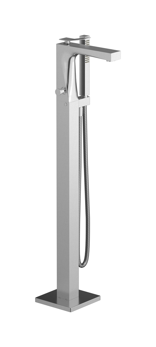 Напольный смесиель для ванны с встроенным душем. WE ARE IB wa399rs Brushed Nickel Wave