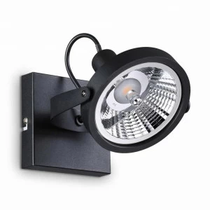 Спот настенный галогеновый черный Glim PL1 Nero Glim PL1 IDEAL LUX GLIM 00-3949001 Черный