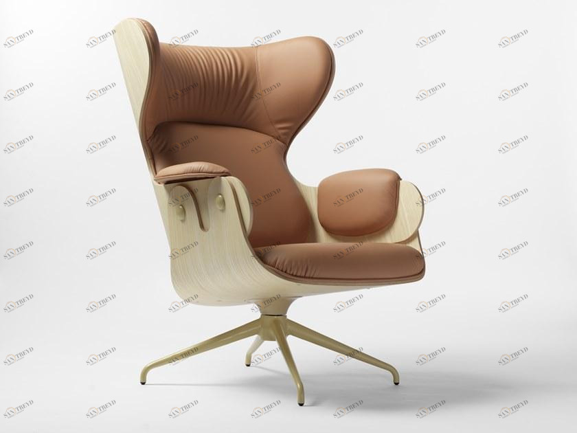 BD Barcelona Design Мягкое кожаное кресло с высокой спинкой Showtime sun-id-1347892