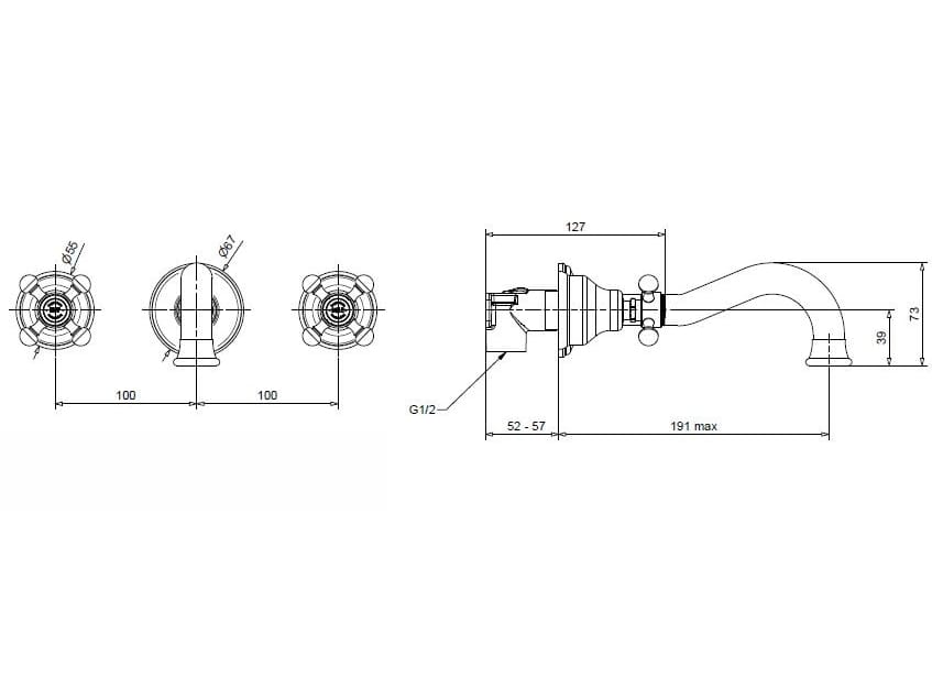Смеситель для раковины из хромированной латуни Bugnatese Lady ARCH-00012252