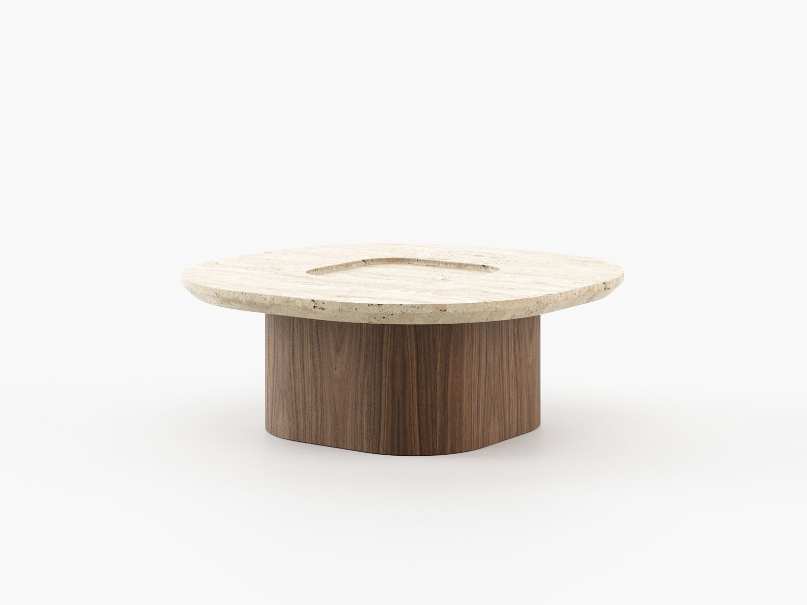 Квадратный журнальный столик из травертина Laskasas Essence ARCH-00063624