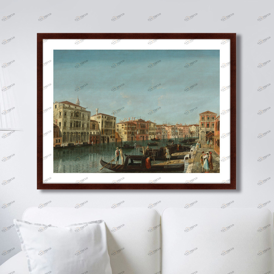Картина в раме 78,5х100 см View Of The Grand Canal, Venice, 1732г. КАРТИНЫ В КВАРТИРУ  264288 Голубой;желтый;коричневый;разноцветный 