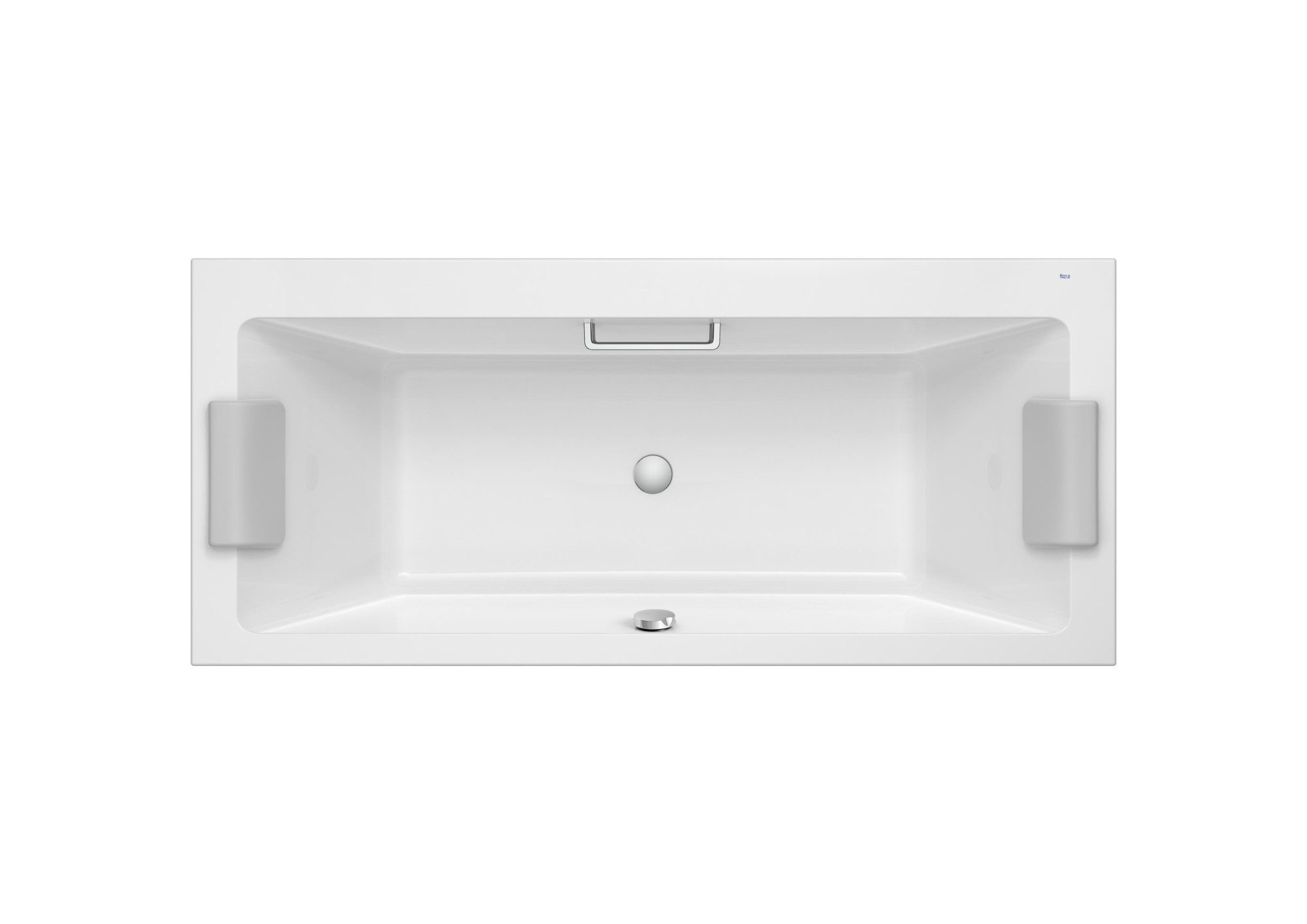 A248607001 Двухместная прямоугольная акриловая ванна с гидромассажем Total и сливным комплектом ROCA Vythos 