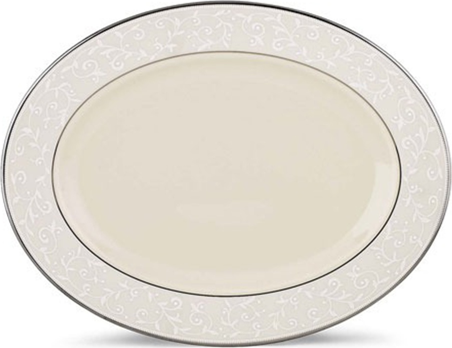 10524960 Lenox Блюдо овальное Lenox "Чистый жемчуг" 40,5см Фарфор костяной 