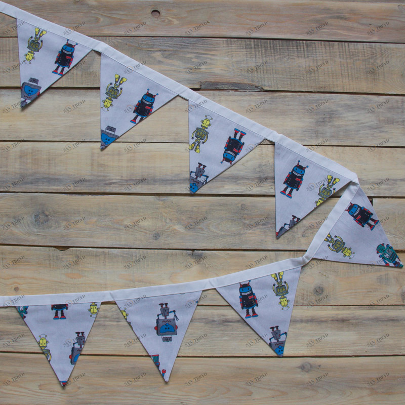 Гирлянда из флажков Robots VAMVIGVAM  282197 Белый;зеленый Santreyd 