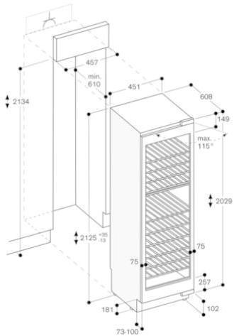 Gaggenau Холодильник для вина со стеклянной дверцей класса а Serie 400 Rw414364 - Вид №5