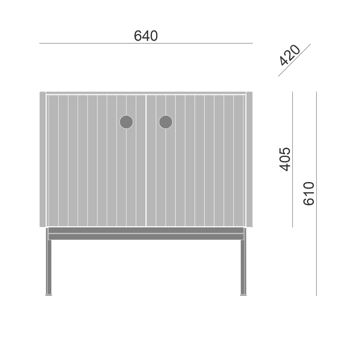 Тумба в комнату серая Mio BRAGIN DESIGN LIVING 00-3974677 Серый - Вид №2