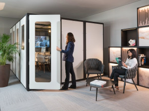 Многосторонняя акустическая офисная кабина со встроенным освещением