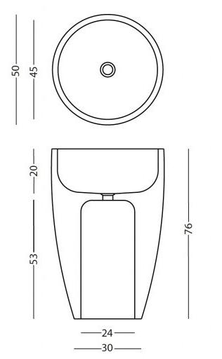 Ab14 Напольная раковина стоящая овальная PIMAR  - Вид №1