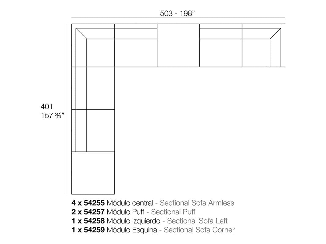 Тканевый модульный садовый диван Vondom Pixel ARCH-00086242 - Вид №11