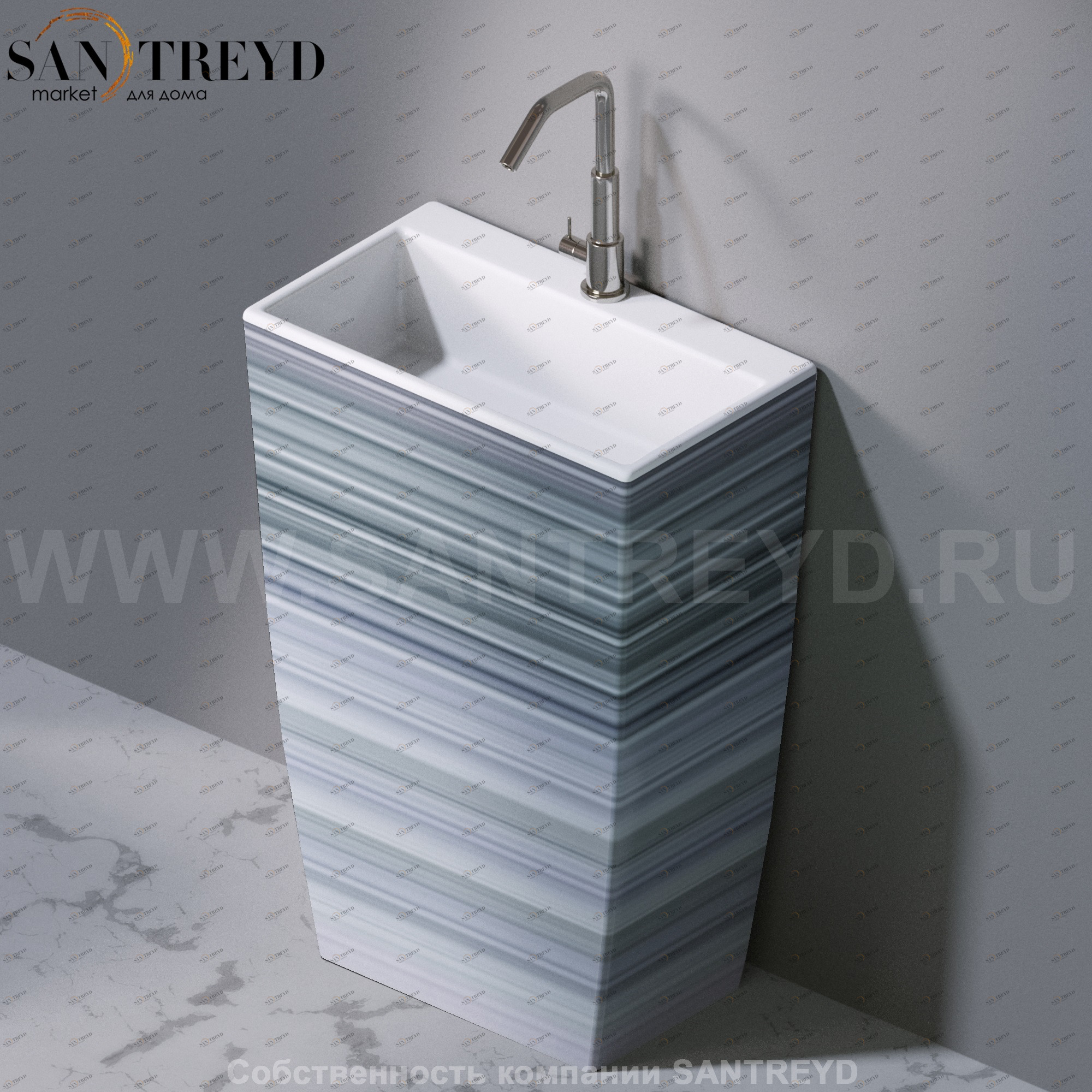 L115431 Напольная раковина стоящая прямоугольная A. e T. Italia Tower AeT ITALIA