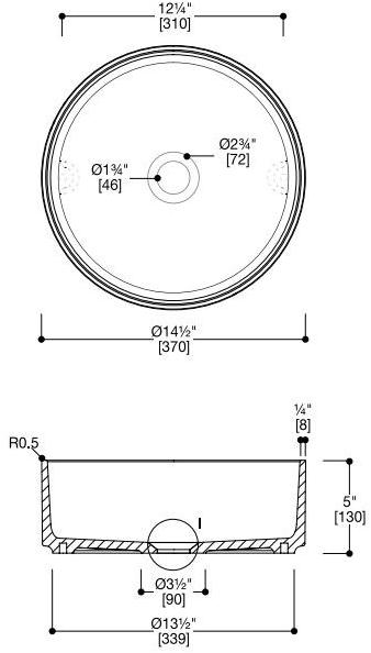 Sa0107n37 Накладная раковина на столешницу  овальная Blu Bathworks® COCO - Вид №4