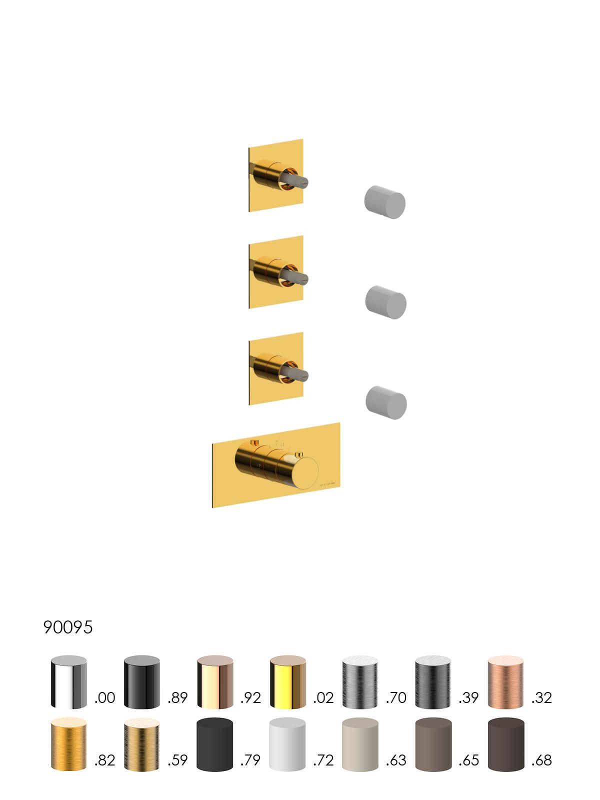Термостатический смеситель для душа с 4 отверстиями Rubinetterie Frattini отдельная эстетика ARCH-00015119 - Вид №1