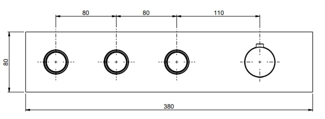 Термостатический смеситель для душа с 4 отверстиями с пластиной Rubinetterie Frattini отдельная эстетика ARCH-00065531 - Вид №11