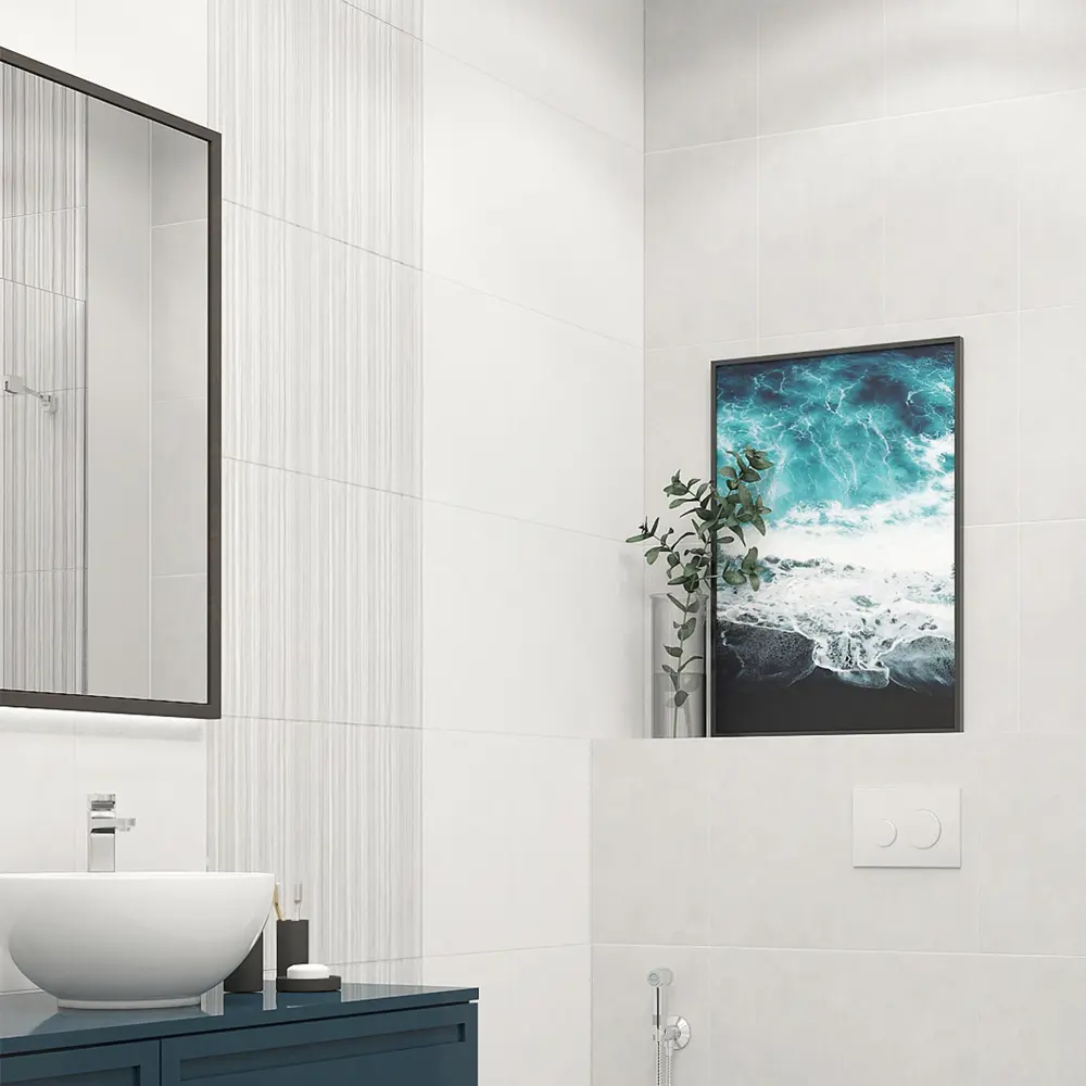 Плитка настенная Керамин Ассам 7 40x27.5 см 1.65 м² цвет белый STLM-2159029