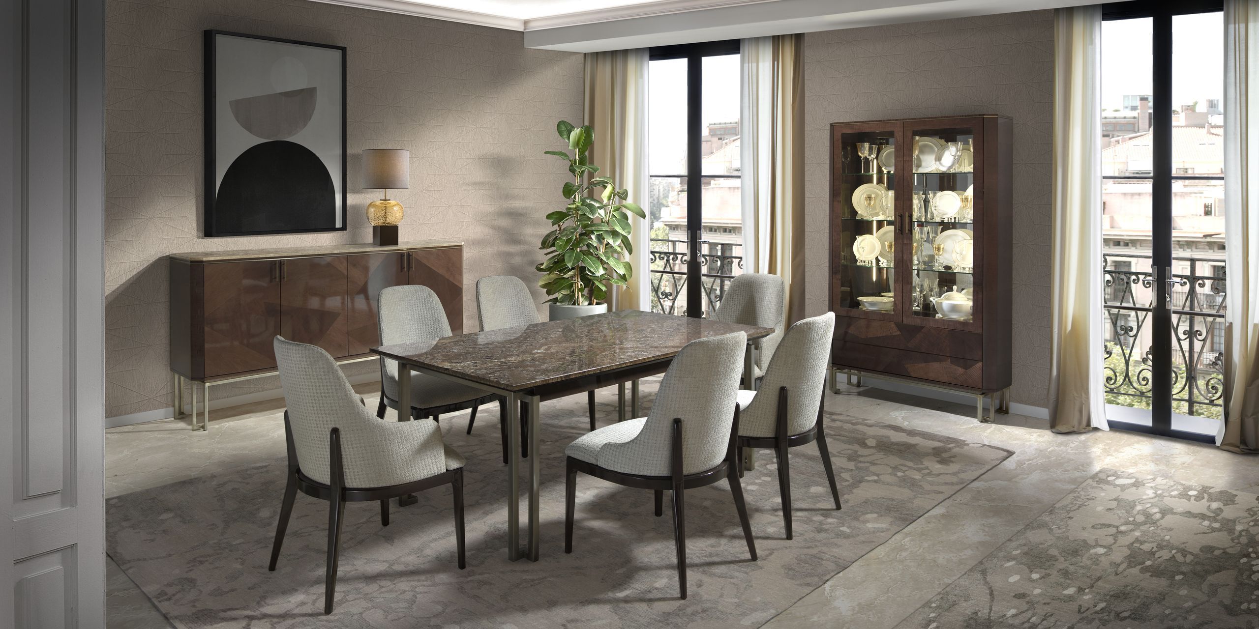 Мраморный прямоугольный фиксированный стол Hurtado Evolution ARCH-00140996 - Вид №5