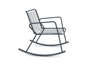 Металлическое кресло-качалка с подлокотниками