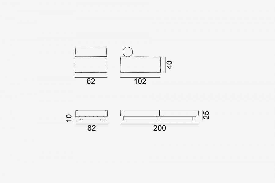 Ткань съемная кровать пуф Gervasoni Beds ARCH-00099868 - Вид №9