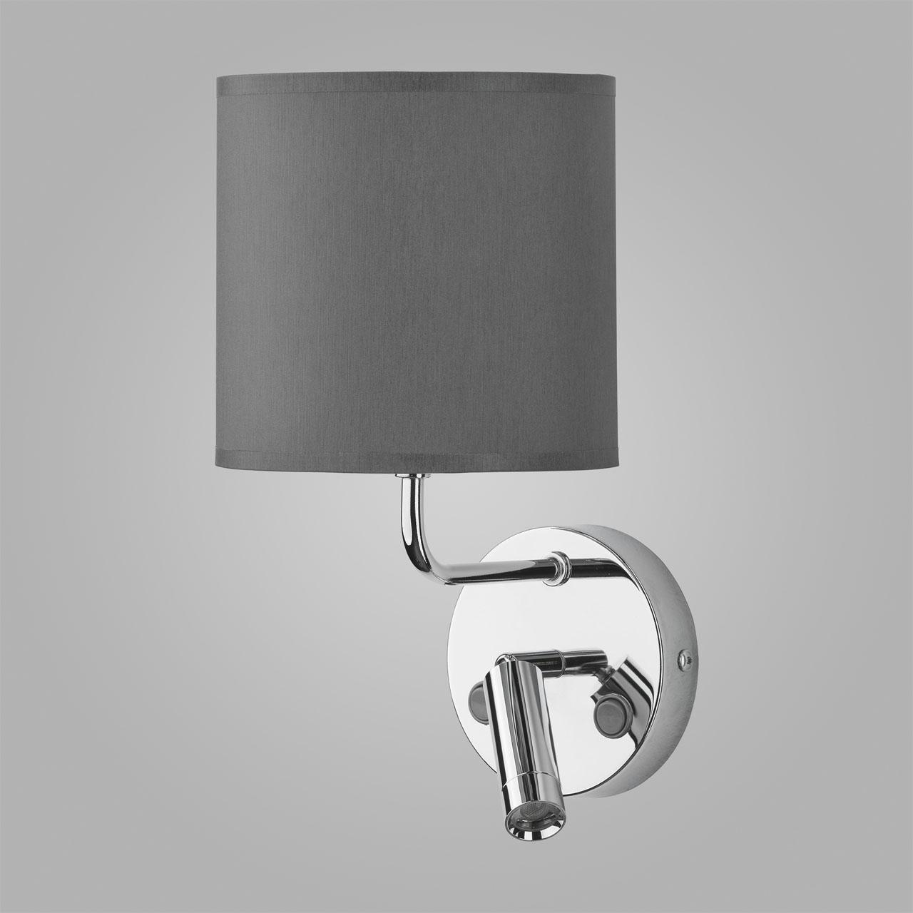 Бра металлическое с абажуром и светодиодной лампой серое Enzo 4231 Enzo TK LIGHTING ENZO 00-3930357 Серебро;серый - Вид №1