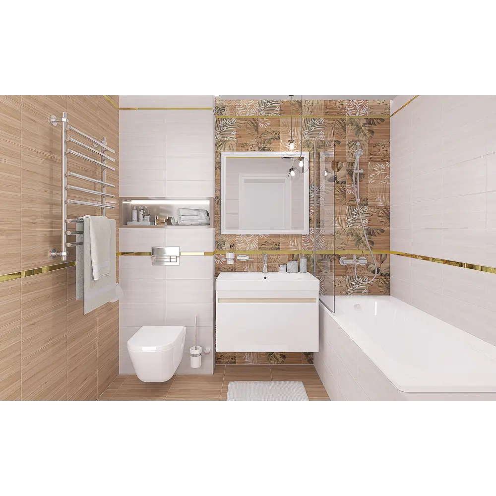 Плитка настенная Organic 20х40 см 1.2 м² цвет бежевый Santreyd STLM-2090222 - Вид №4