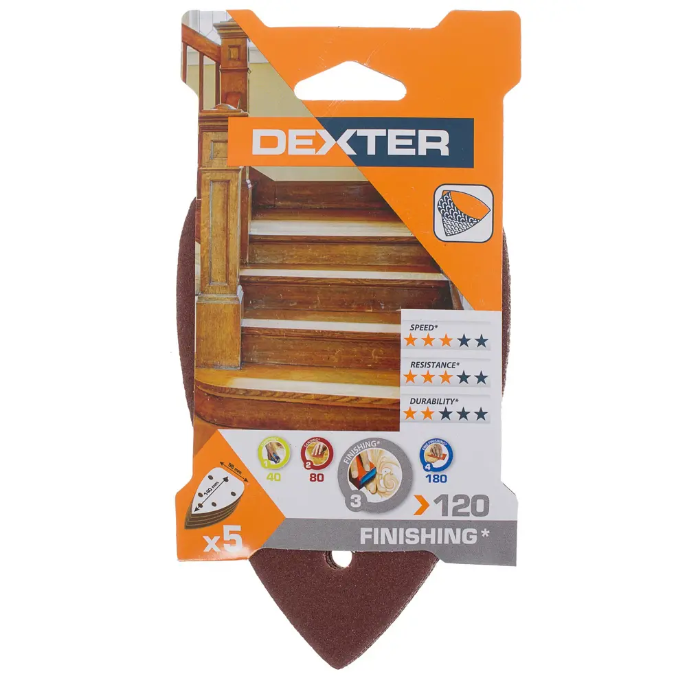 Шлифовальные листы Dexter P120 для труднодоступных мест, 5 шт 18783808 STLM-0012667 - Вид №3