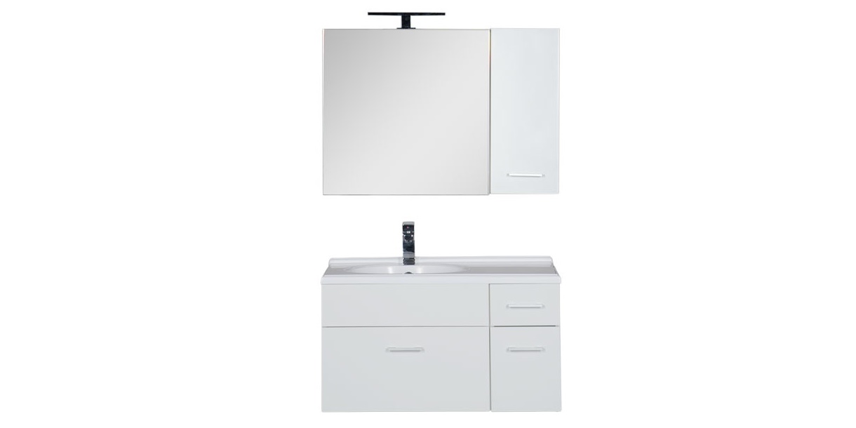 Комплект мебели Aquanet Данте 85 L белый (камерино 1 навесной шкафчик) 00164819 - Вид №1