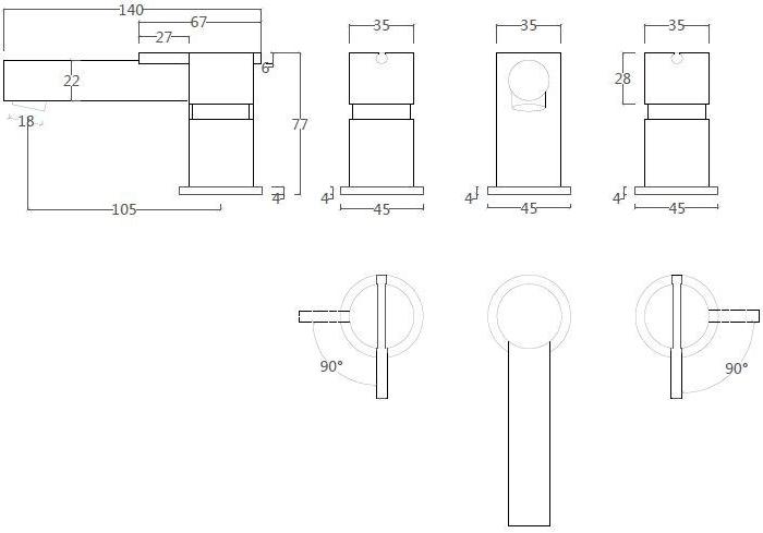 Water Evolution Смеситель для умывальника из нержавеющей стали с 3 отверстиями S22 sun-id-1484905 - Вид №1